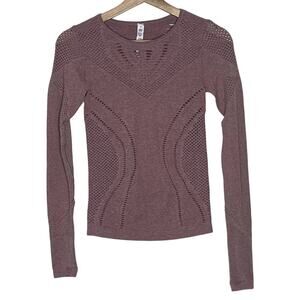 ALO YOGA LARK LONG SLEEVE PINK TOP SIZE S